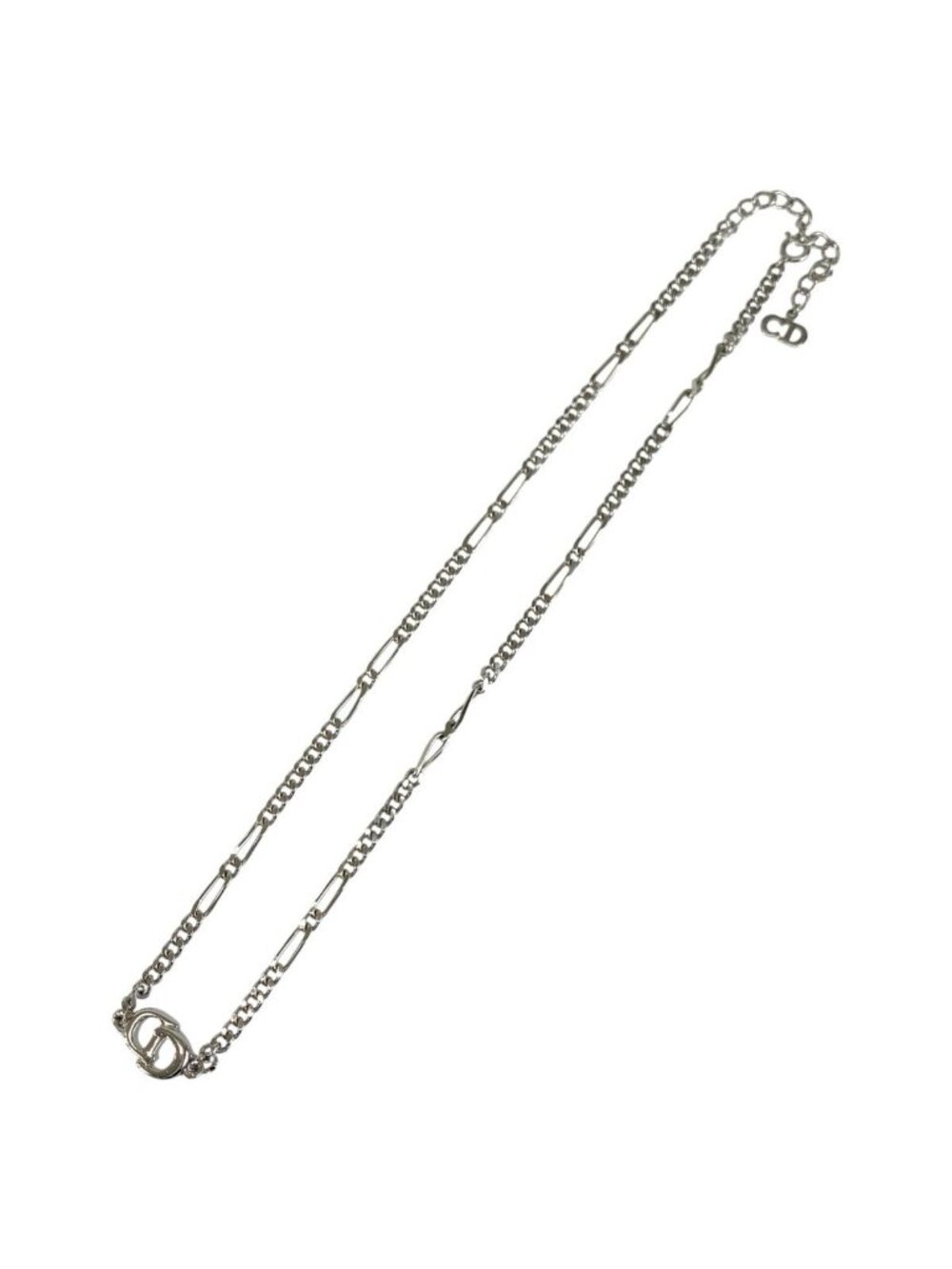 Dior Vintage CD Logo Silver Plated Necklace - Picture 2 of 7